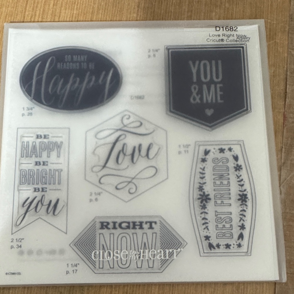 Cricut Clear Sentiment Stamp Set - Neutral Gray